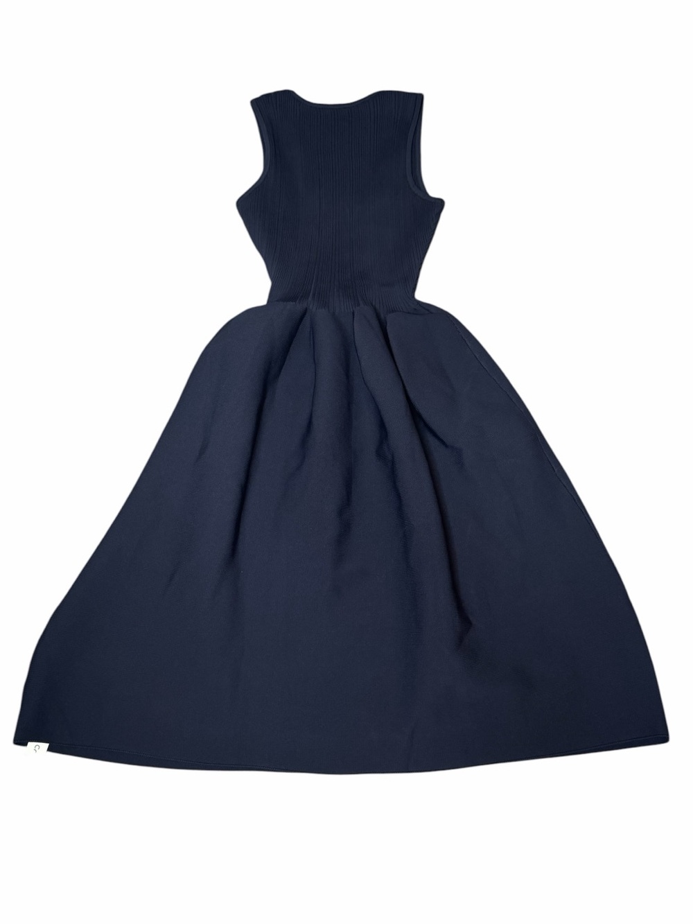 NWT Commense Navy Rib Knit Fit & Flare Midi Dress Size L - Picture 4 of 5